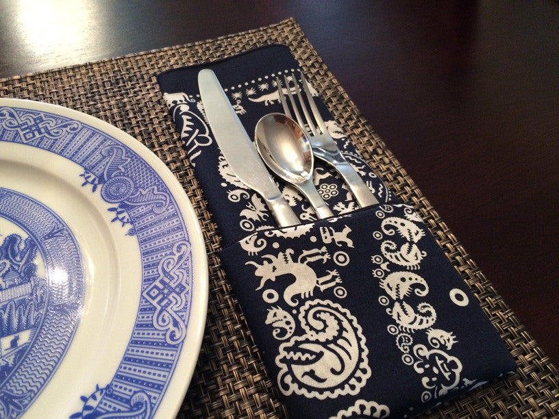 Using BADbandanas as napkins