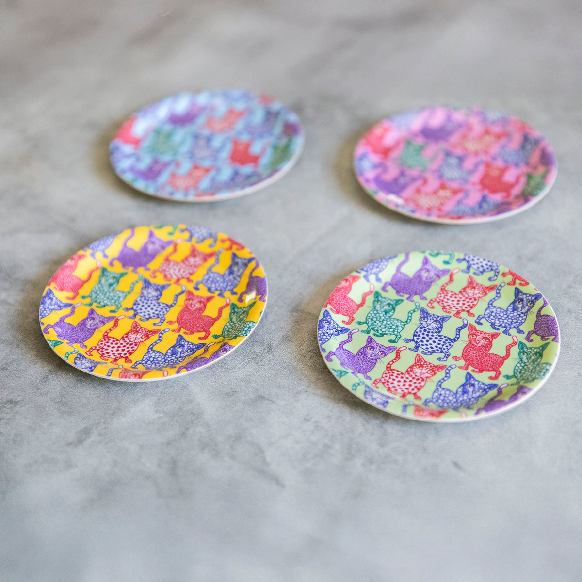 Pink Cat Attack Coasters (Set of 4)