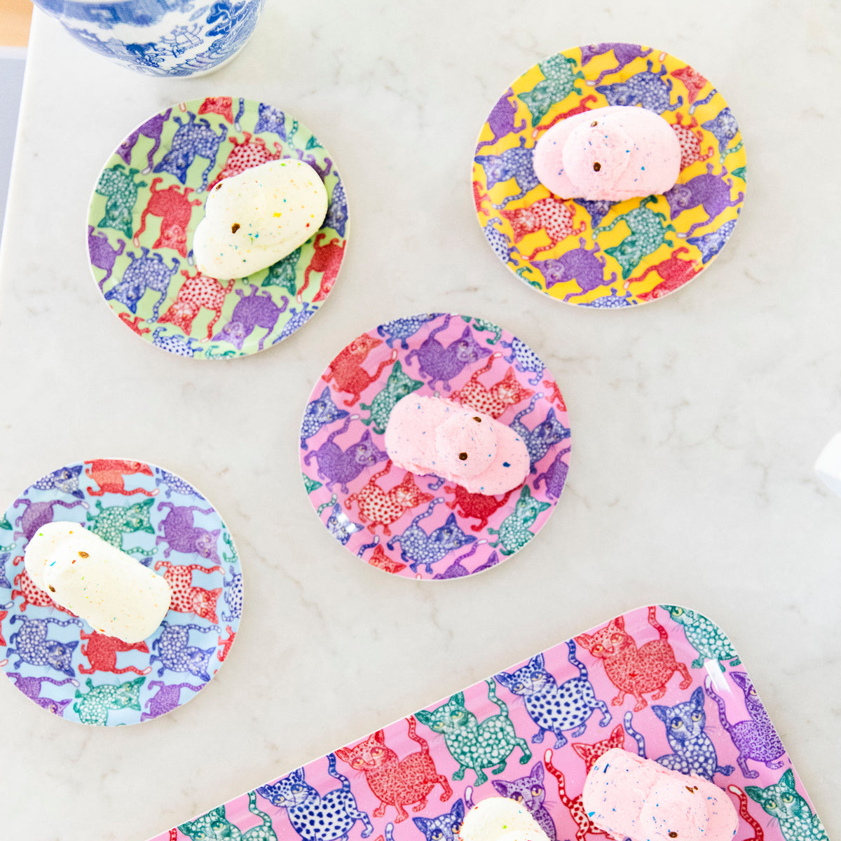 Pink Cat Attack Coasters (Set of 4)