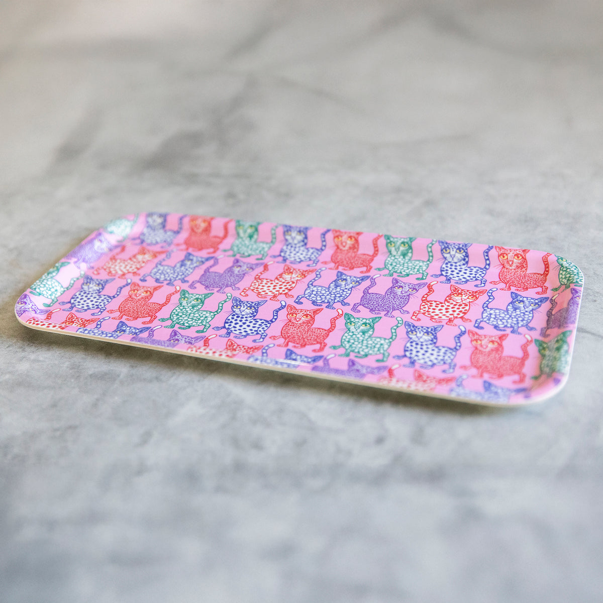 Pink Cat Attack Small Tray