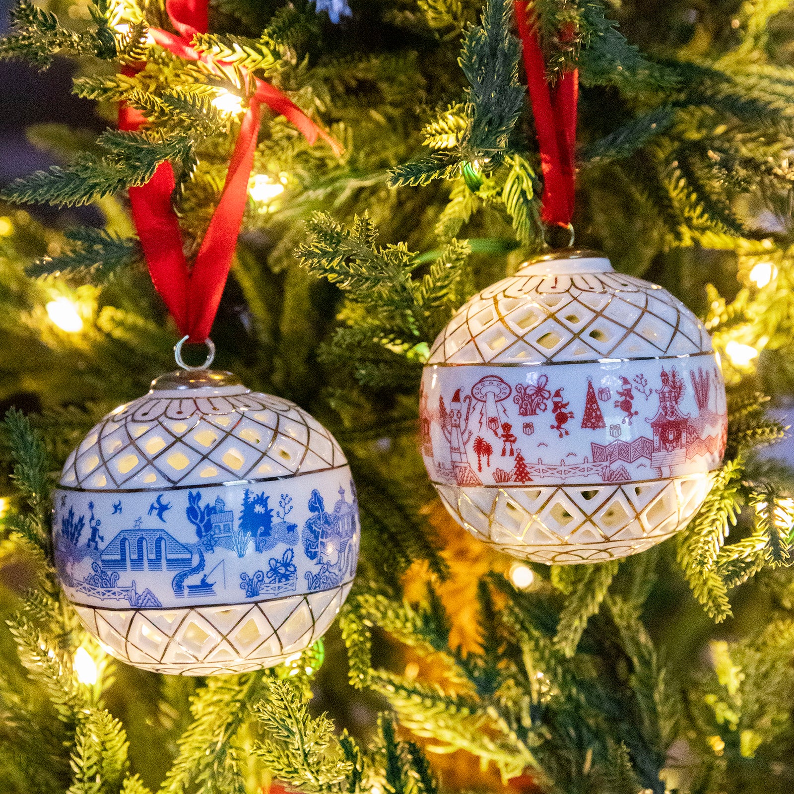 Things Could Be Worse Porcelain Ball Ornaments