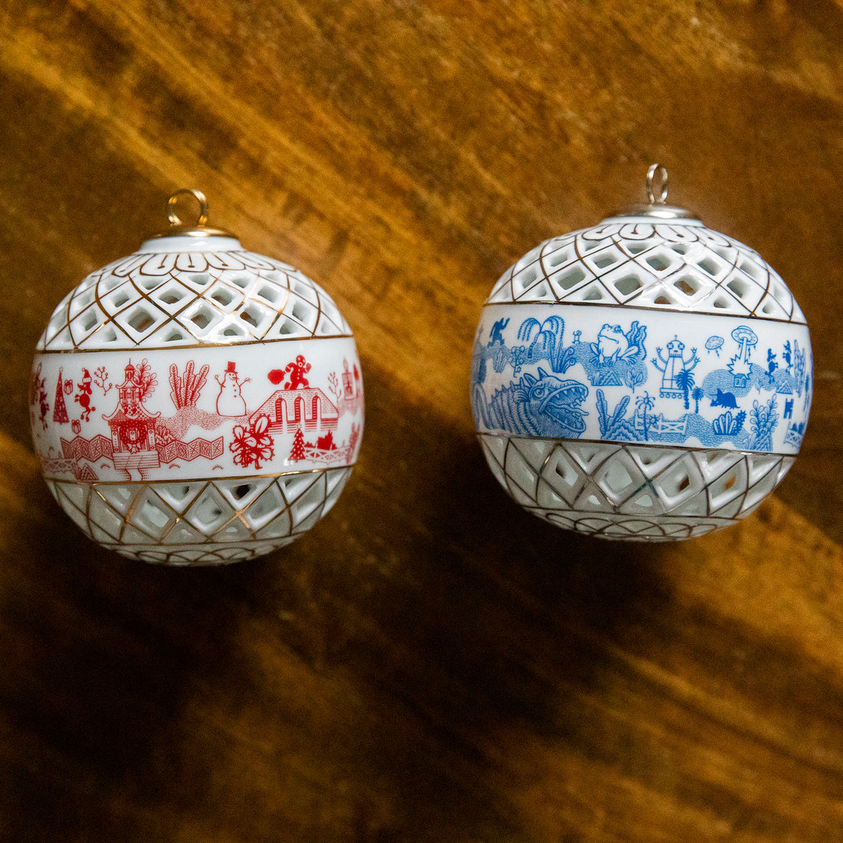 Things Could Be Worse Porcelain Ball Ornaments