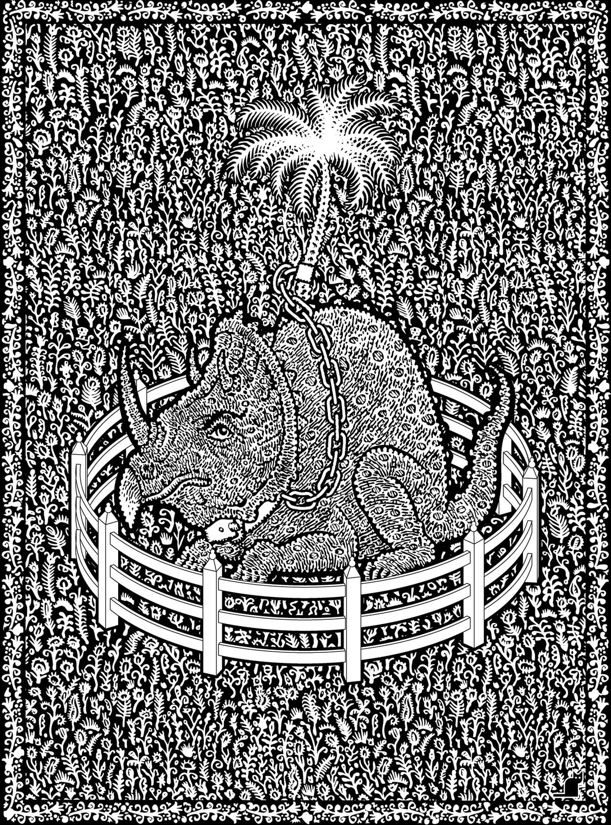 Early Unicorn Letterpress Print