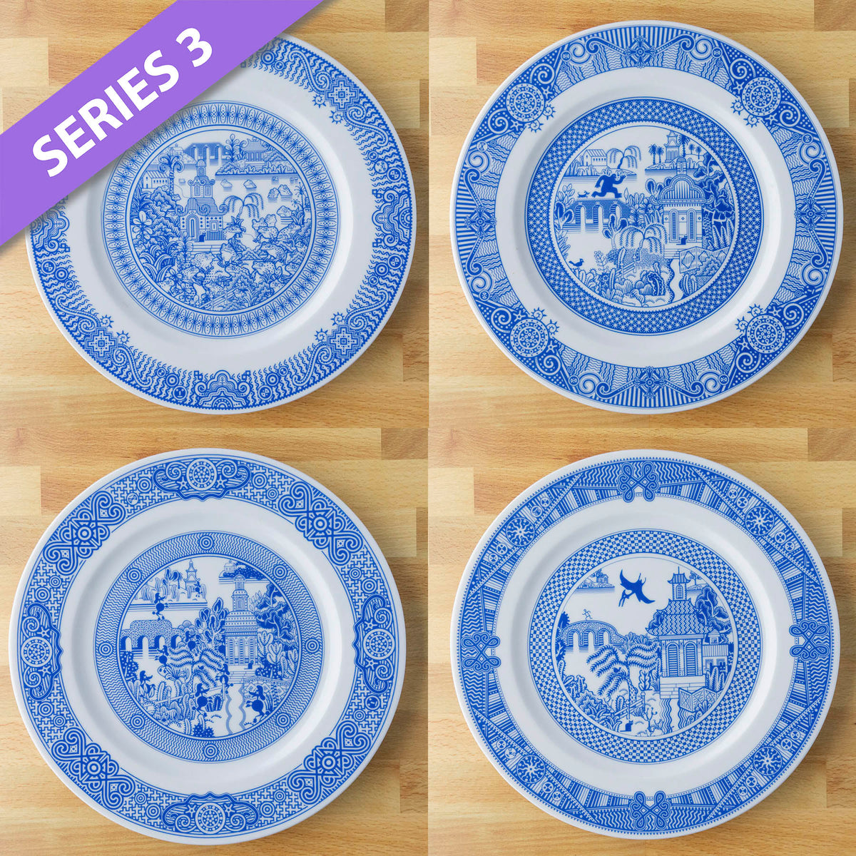 Four-Plate Set: Dinner Plates 9, 10, 11, and 12