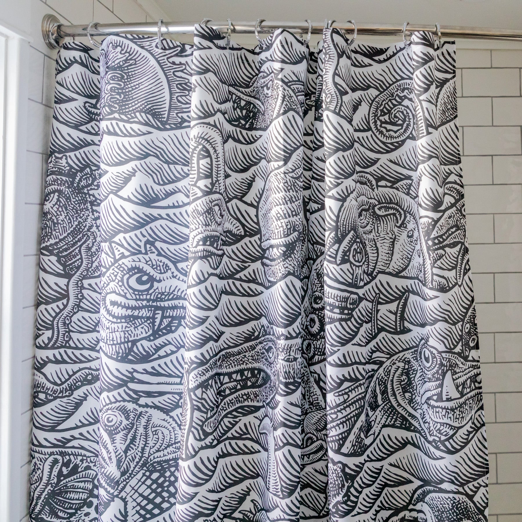 Sea Monster Shower Curtain Calamityware